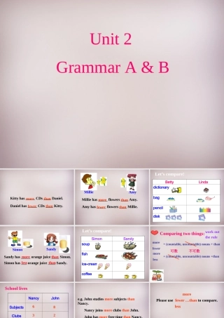 八年级英语上册 Unit 2 School life Grammar A B课件 牛津版 课件