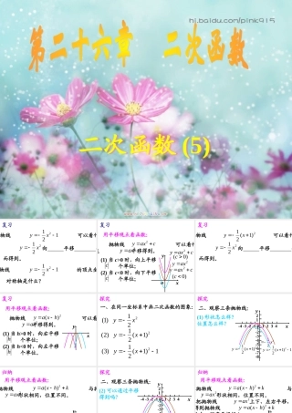 九年级数学下册 261  二次函数5精品课件 人教新课标版 课件