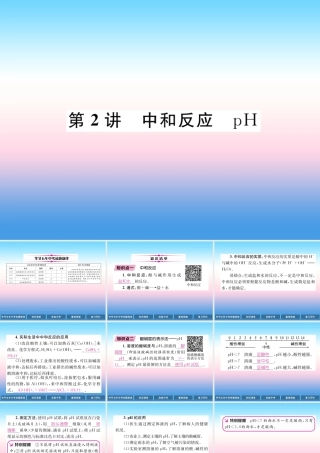中考化学总复习 第1编 教材知识梳理篇 第10单元 酸和碱 第2讲 中和反应 pH(精讲)课件
