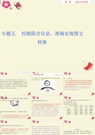 全国版高考语文二轮复习第一章论述类文本阅读专题五挖掘隐含信息准确实现图文转换课件
