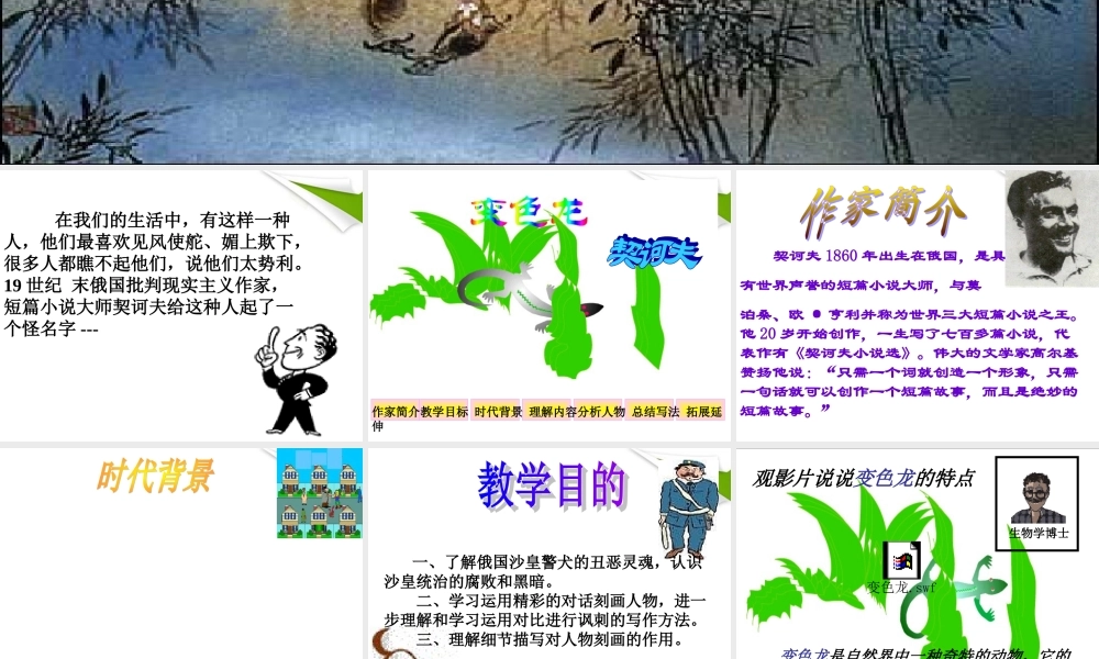 九年级语文下册(变色龙)课件 人教新课标版 课件