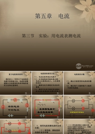 八年级物理下册 电流和电路专题复习 串、并联电路中的电流课件 新人教版 课件