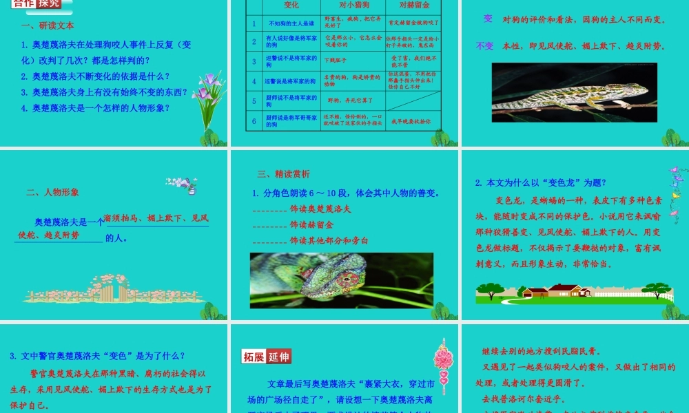 九年级语文下册 第二单元 6 变色龙课件 新人教版 课件