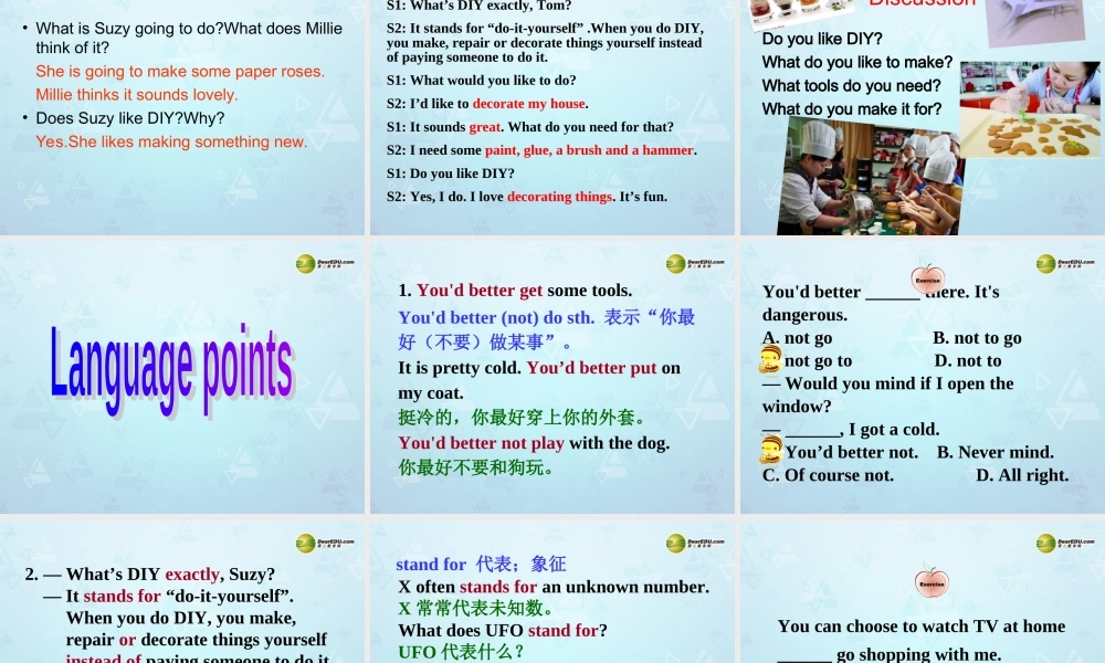 八年级英语上册 Unit 4 Do it yourself Welcome to the unit课件 牛津版 教案