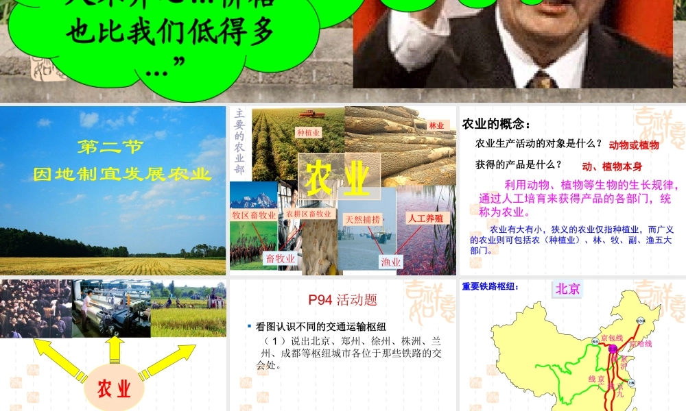 八年级地理 第一课时 因地制宜发展农业课件