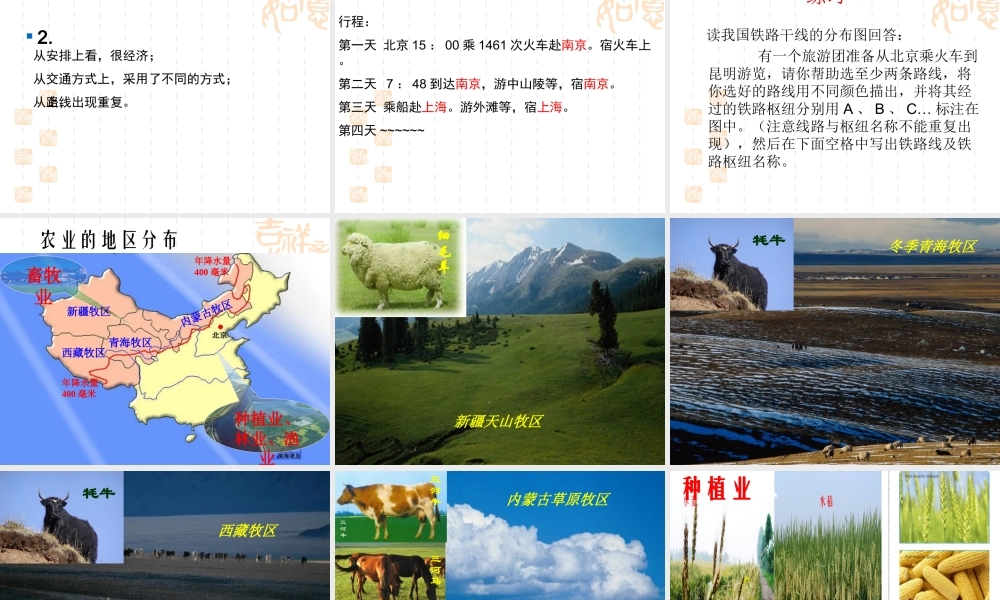 八年级地理 第一课时 因地制宜发展农业课件