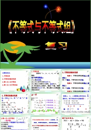 (课件2)《不等式与不等式组》复习