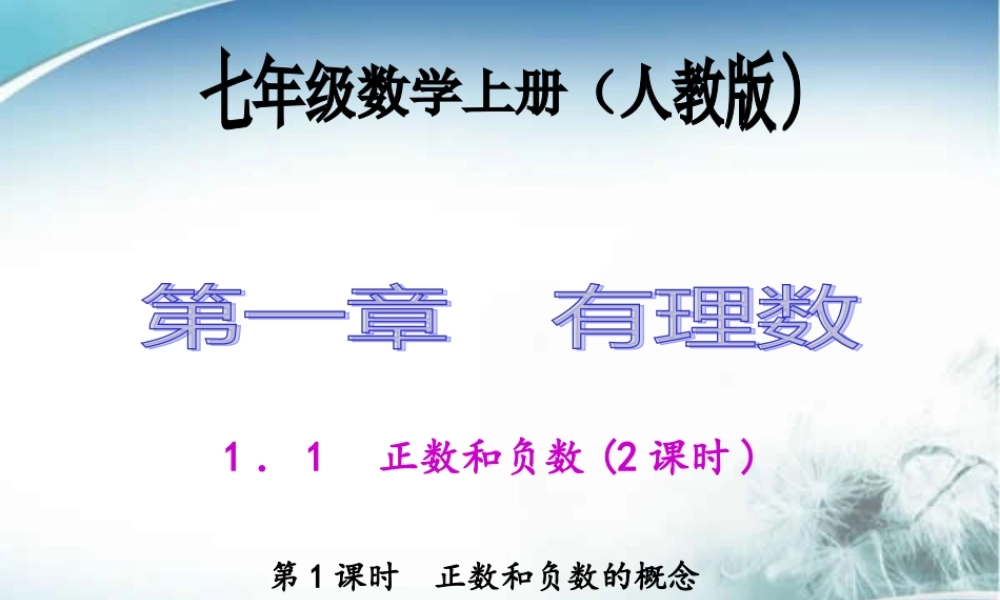 1.1正数和负数.1.1-正数和负数的概念