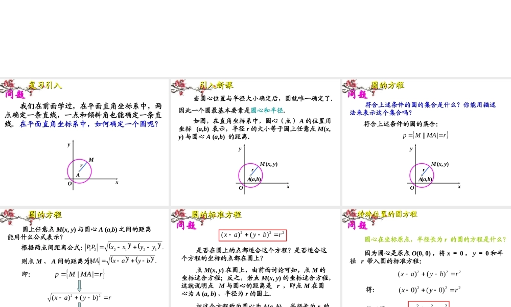 广东惠州市高一数学(圆的标准方程1)课件