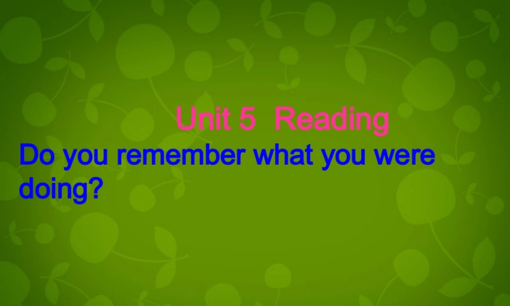 八年级英语下册 Unit 5 What were you doing when the rainstorm came(第3课时)课件 (新版)人教新目标版 课件