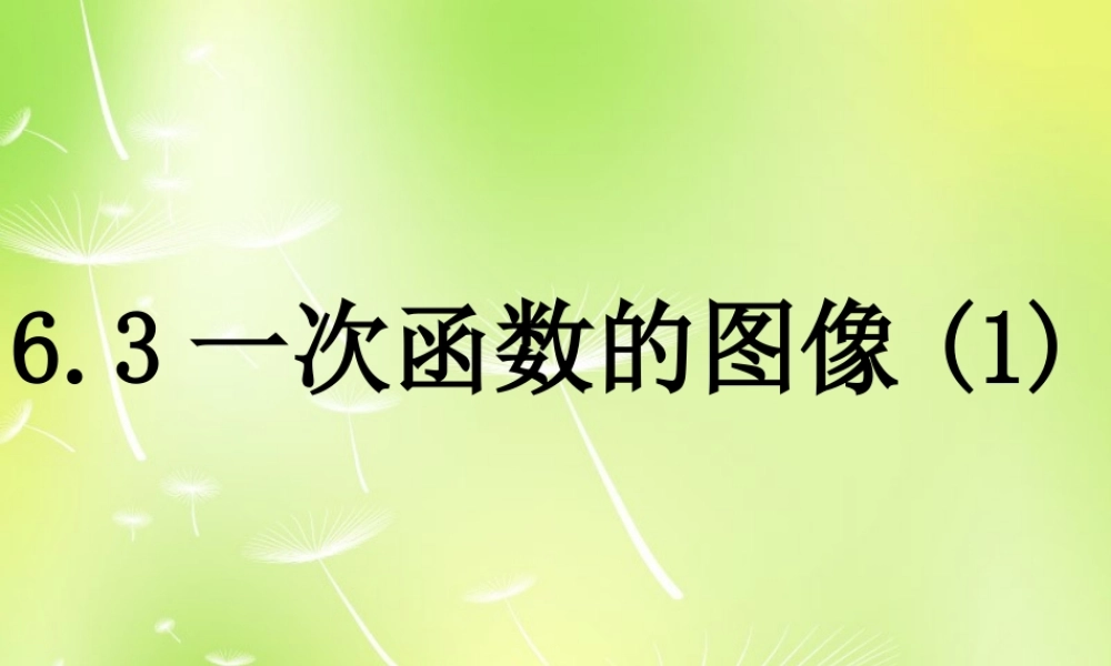 八年级数学上册 6.3 一次函数的图象课件1 (新版)苏科版 课件
