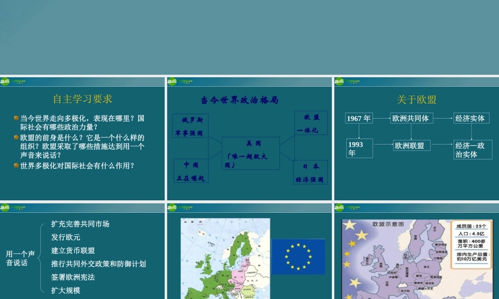 九年级历史与社会 第五单元 第二课(多级世界有规则)课件 人教新课标版 课件