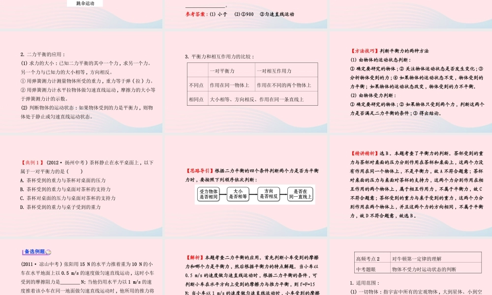 八年级物理下册 第九章力与运动课件 (新版)苏科版 课件