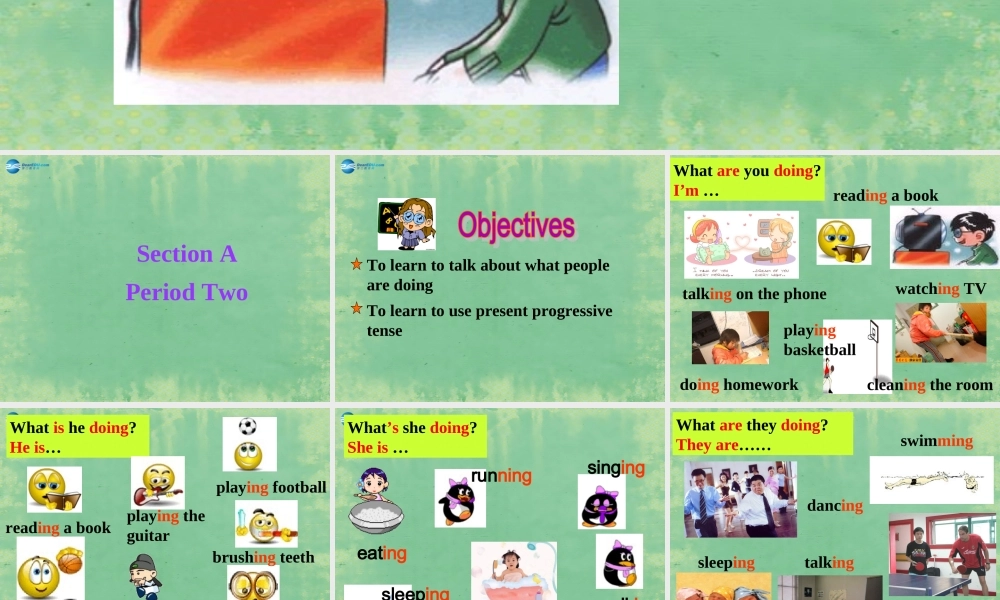 中学七年级英语上册 Unit 1 I m watching TV Section A2课件 鲁教版 课件