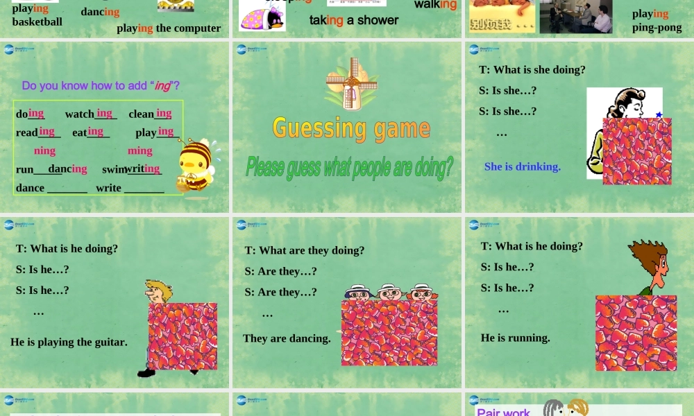 中学七年级英语上册 Unit 1 I m watching TV Section A2课件 鲁教版 课件