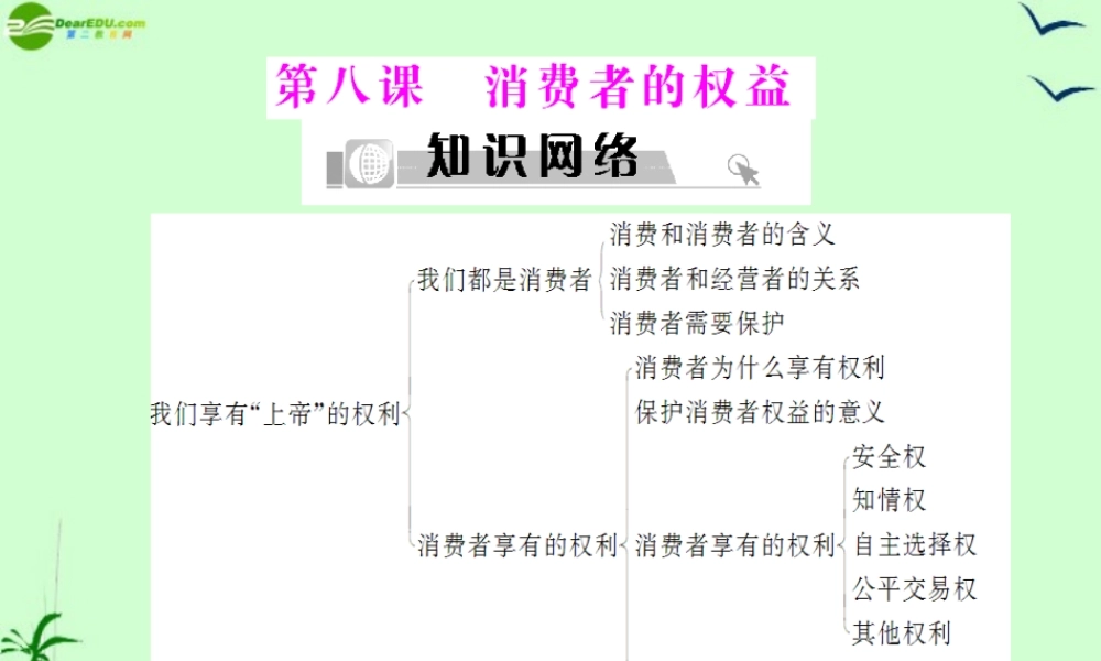 八年级政治下册 第八课消费者的权益课件 人教新课标版 课件