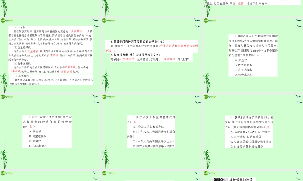 八年级政治下册 第八课消费者的权益课件 人教新课标版 课件