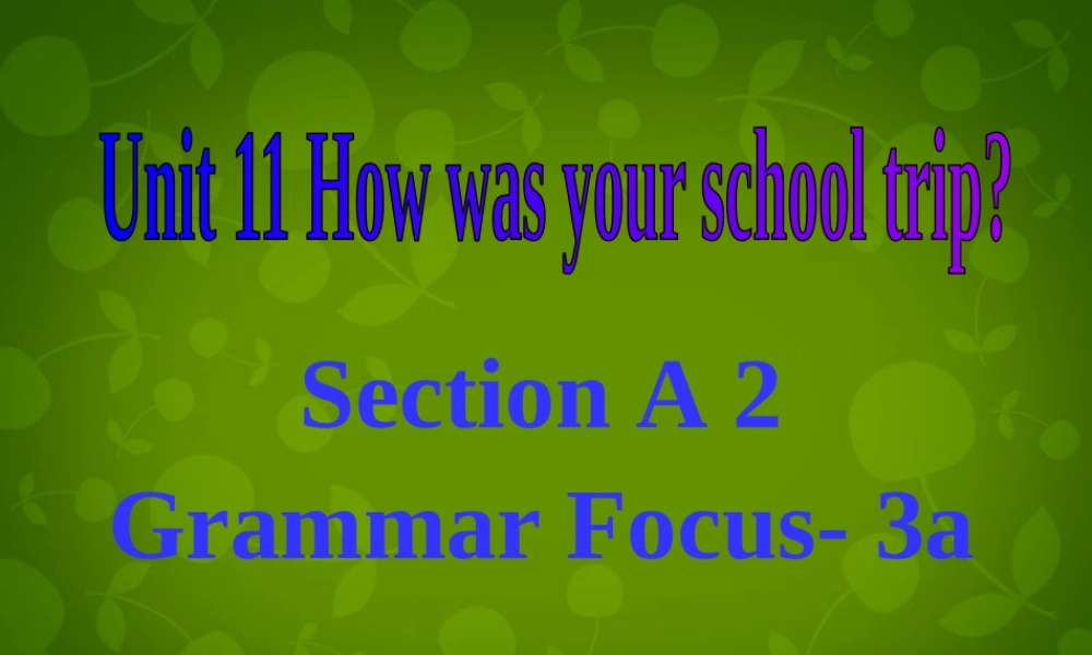 中学七年级英语下册 Unit 11 How was your school trip Section A课件2 (新版)人教新目标版 课件