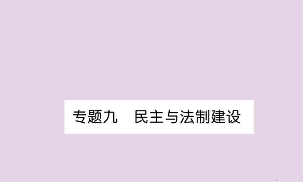 中考历史总复习 第二编 热点专题速查篇 专题9 民主与法治建设(精讲)课件