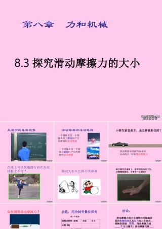 八年级物理探究滑动摩擦力大小课件 粤教版 课件