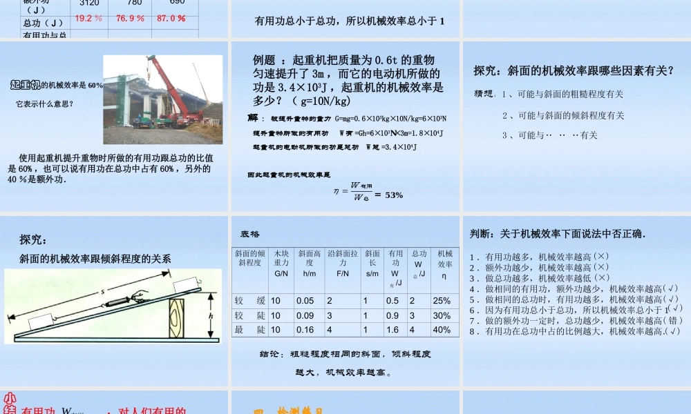 九年级物理 第十五章功和机械知识点复习课件 人教新课标版 课件