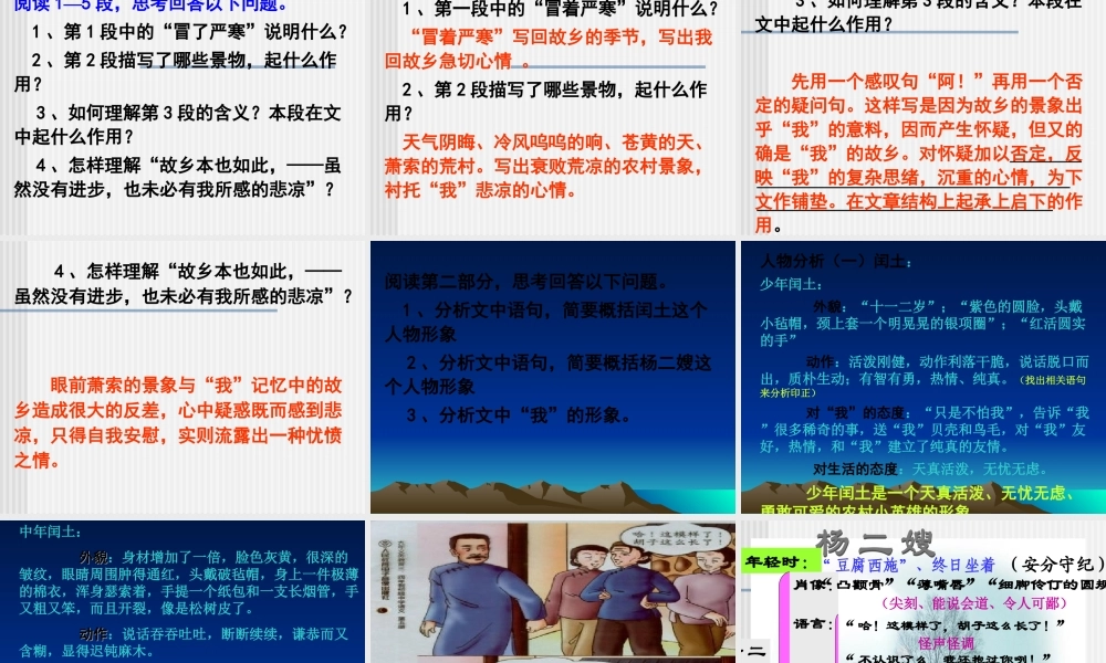 九年级语文故乡课件