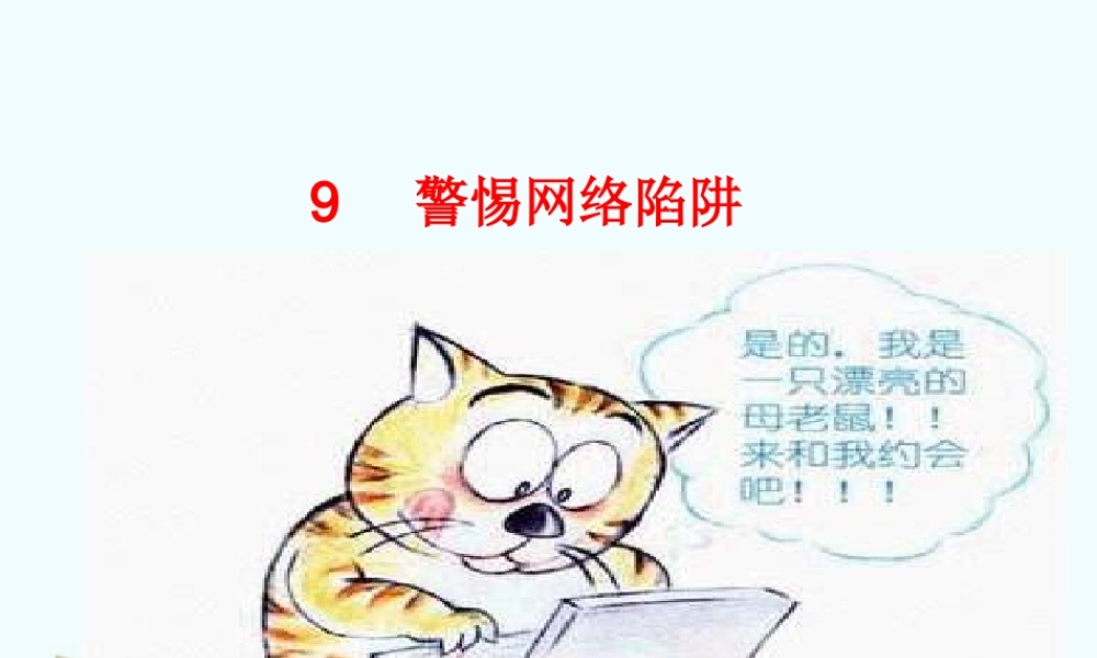 初中政治(警惕网络陷阱)课件