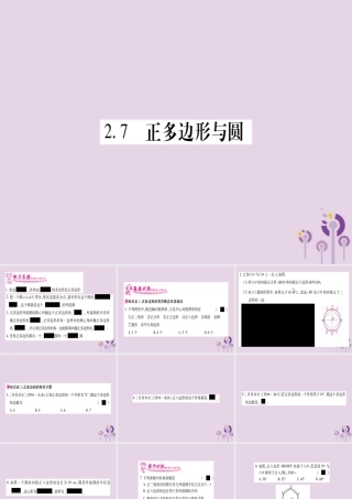 九年级数学下册 第2章 圆 27 正多边形与圆作业课件 (新版)湘教版 课件