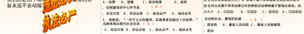 九年级历史与社会全册 第三单元第三课第一框以法律为准绳课件 人教版 课件