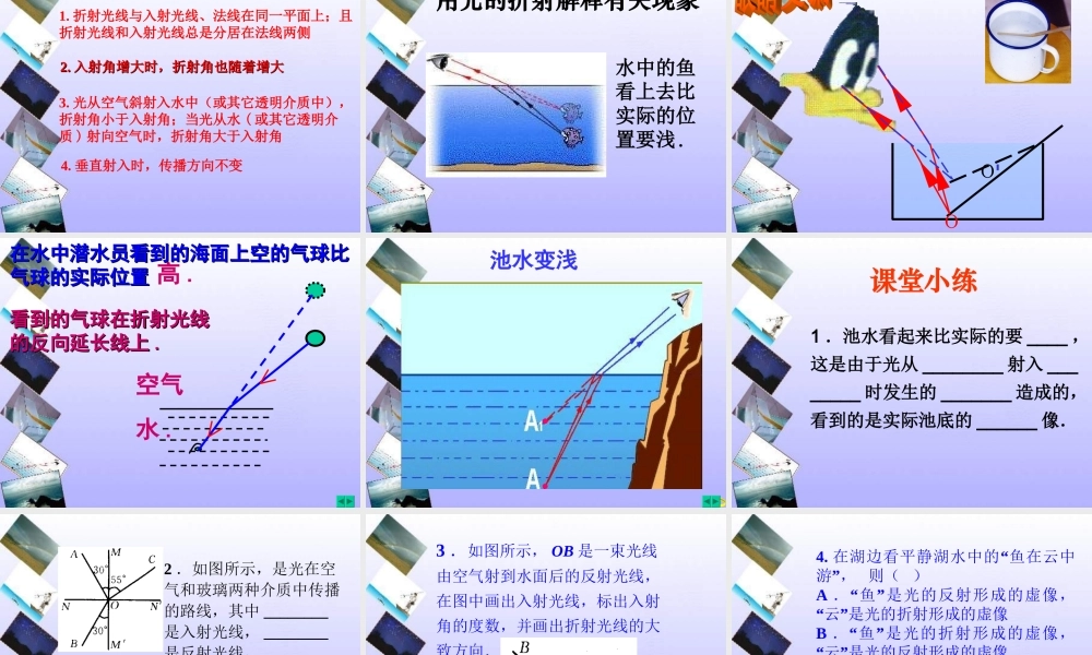 八年级物理第四章第三节光的折射课件