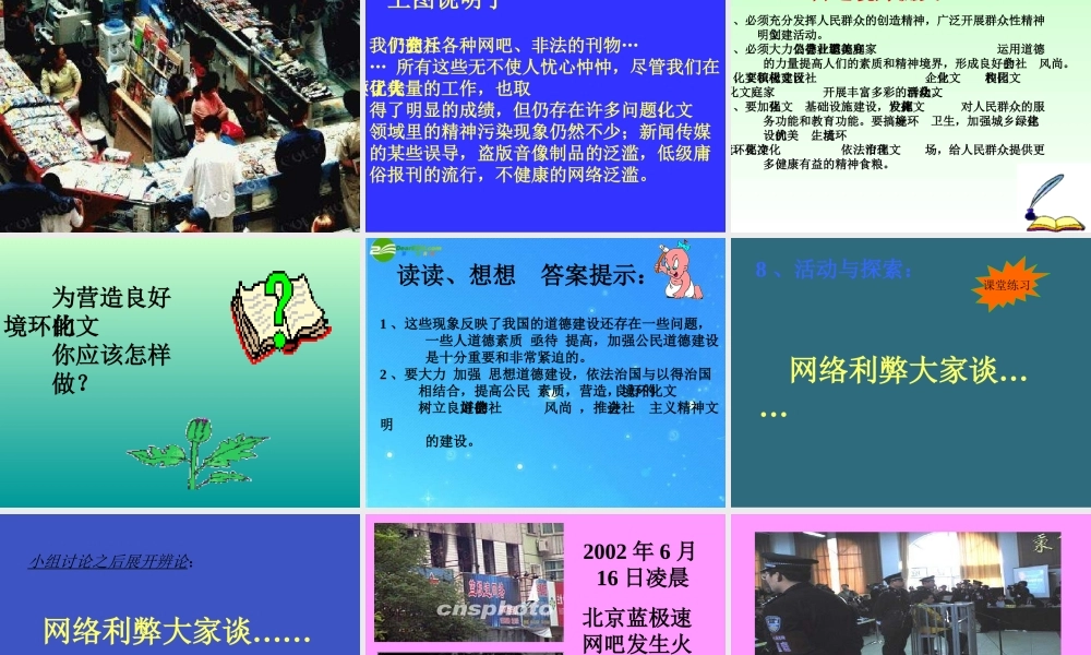 中考政治专题复习 营造美好的文化环境 课件