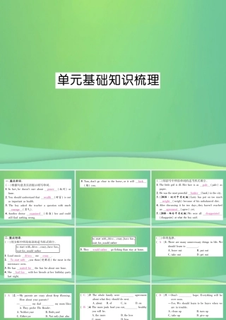 九年级英语全册 Unit 11 Sad movies make me cry基础知识梳理课件 (新版)人教新目标版 课件