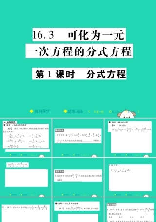 八年级数学下册 第16章(分式)第1课时 分式方程习题课件 (新版)华东师大版 课件