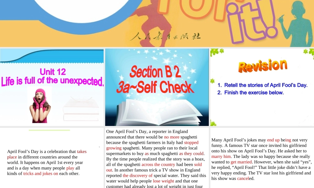 九年级Uint12SectionB第三课时