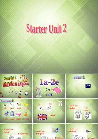 中学七年级英语上册 Starter Unit 2 What's this in English Period 1课件 (新版)人教新目标版 课件