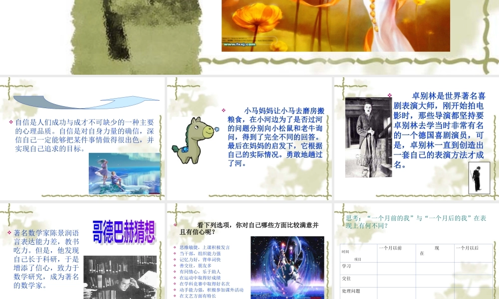 八年级政治下册唱响自信之歌课件 新课标 人教版 课件