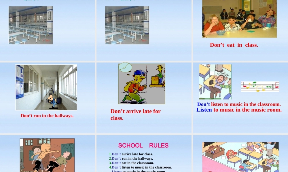 七年级英语下册 Unit 12 Don t eat in class.(Section A Period 1)课件 人教新目标版 课件