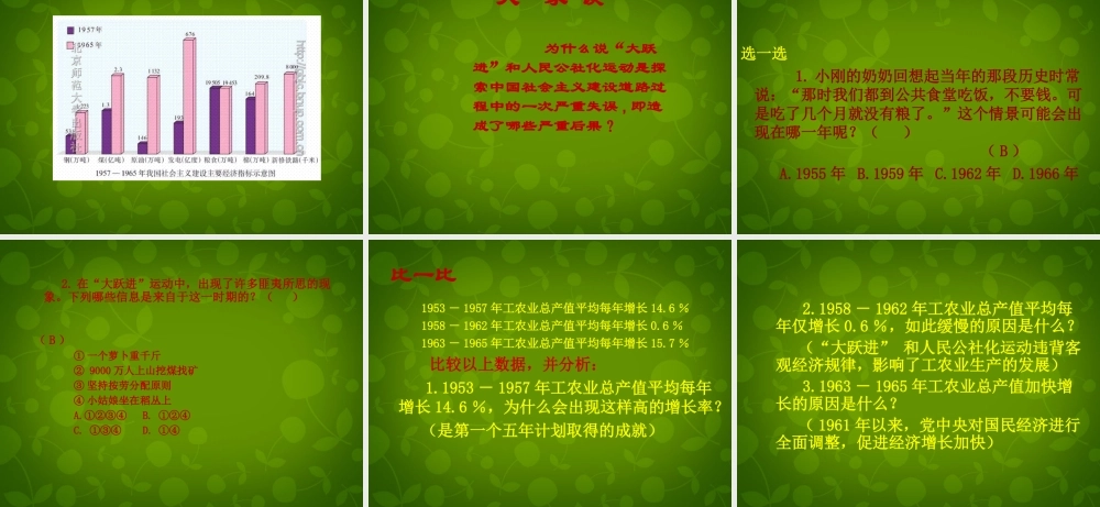 八年级历史下册 2.6 艰难曲折的探索历程课件 北师大版 课件