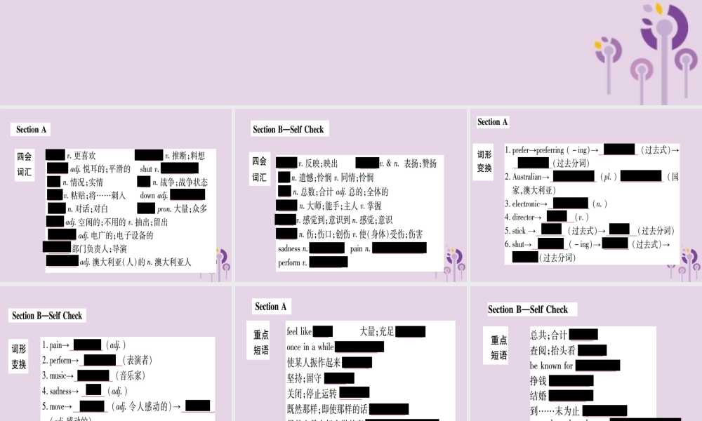 九年级英语全册 Unit 9 I like music that I can dance to知识归纳作业课件 (新版)人教新目标版 课件