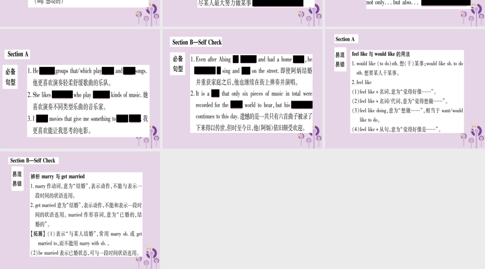 九年级英语全册 Unit 9 I like music that I can dance to知识归纳作业课件 (新版)人教新目标版 课件