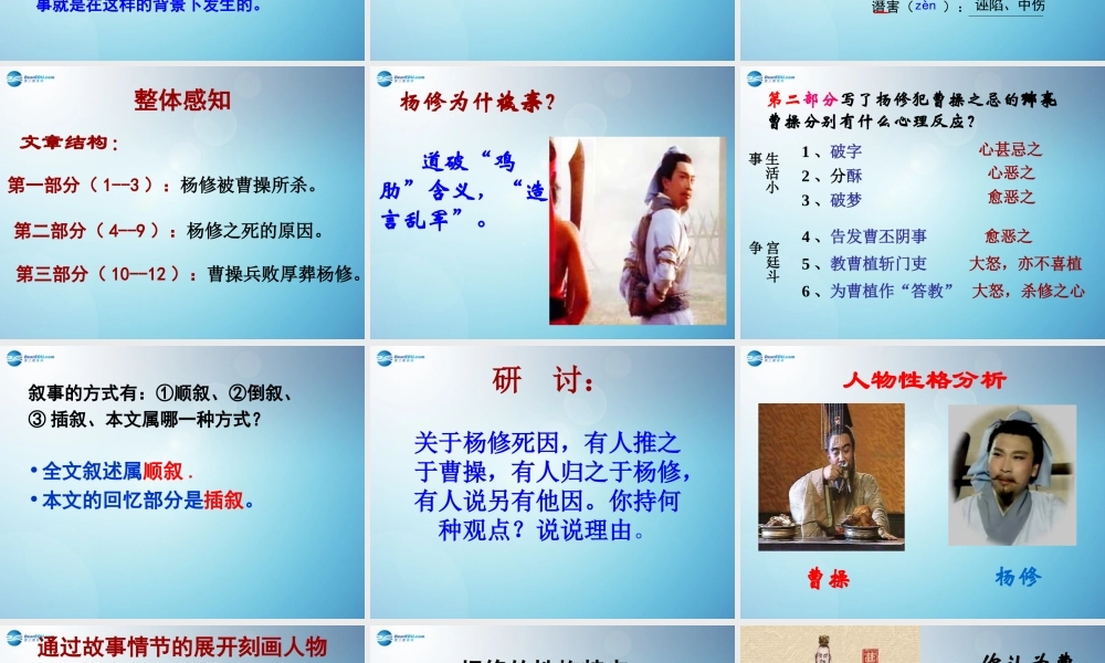 九年级语文上册 18 杨修之死课件1 新人教版 课件