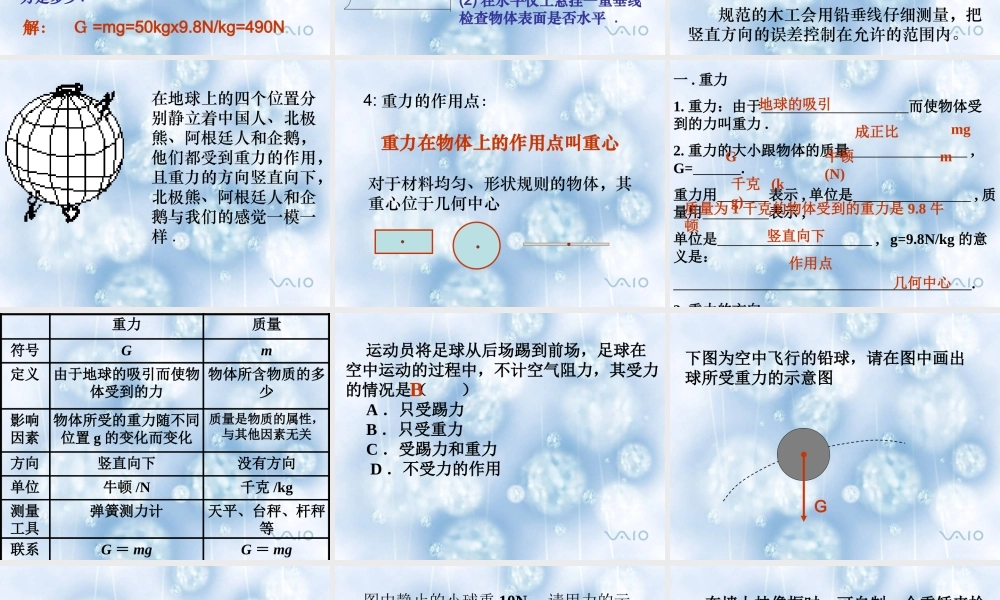 九年级物理第十三章第二节_重力_ 课件 人教版 课件