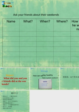 八年级英语上册 Unit 1 Where did you go on vacation？(第4课时)课件 (新版)人教新目标版 课件