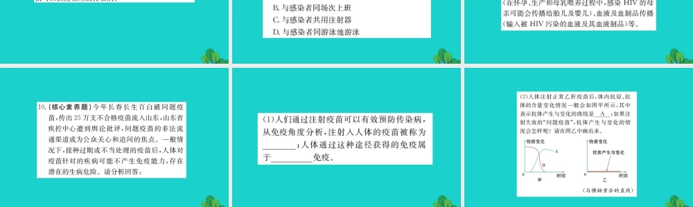 八年级生物下册 8.1.2 免疫与计划免疫(二)习题课件(新版)新人教版 课件