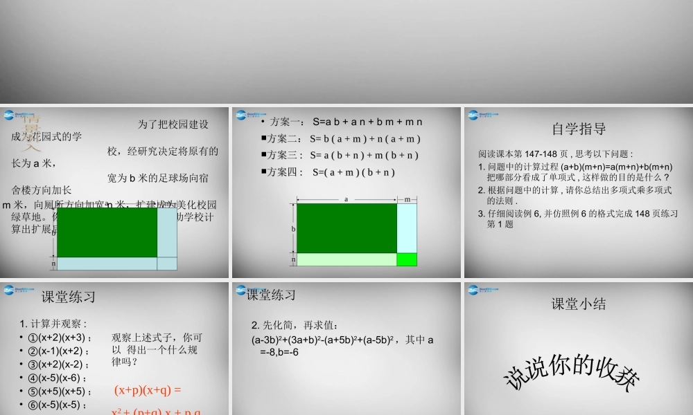 八年级数学上册 14.1.4 整式的乘法课件2 (新版)新人教版 课件
