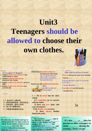 九年级英语Unit 3 Teenagers should be allowed to choose their ppt3 试题