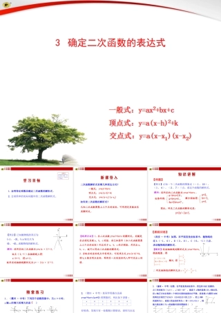 二次函数的几种解析式及求法教学设计