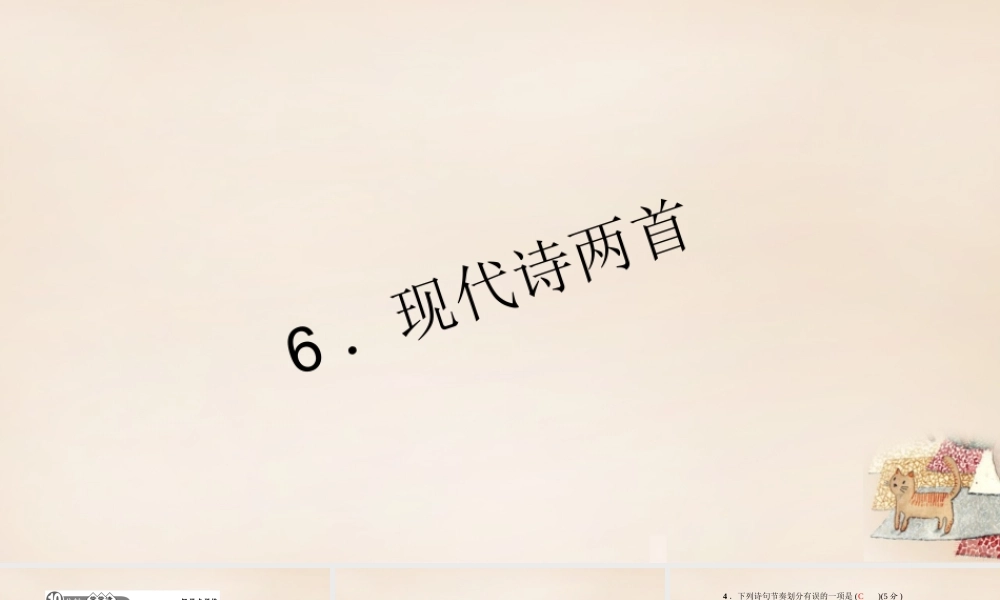 八年级语文下册 6(现代诗两首)习题课件 (新版)语文版 课件