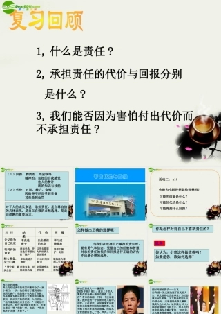 九年级政治(责任与角色同在-不言代价与回报)课件1 人教新课标版 课件