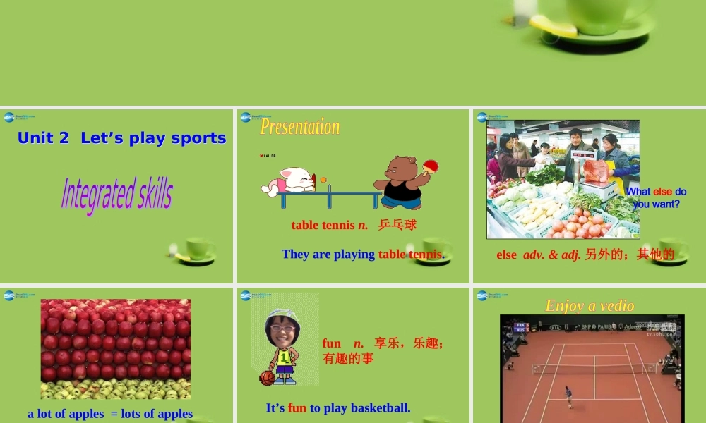 七年级英语上册 Unit 2 Let s play sports！Integrated skills课件 (新版)牛津版 课件